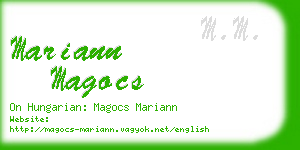 mariann magocs business card